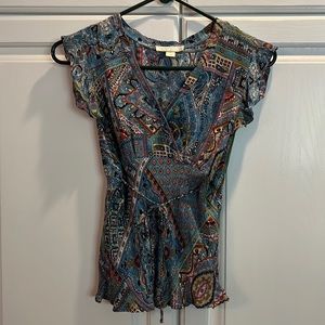 Anthropologie/mannequins sleeveless blouse, ruffles, size medium